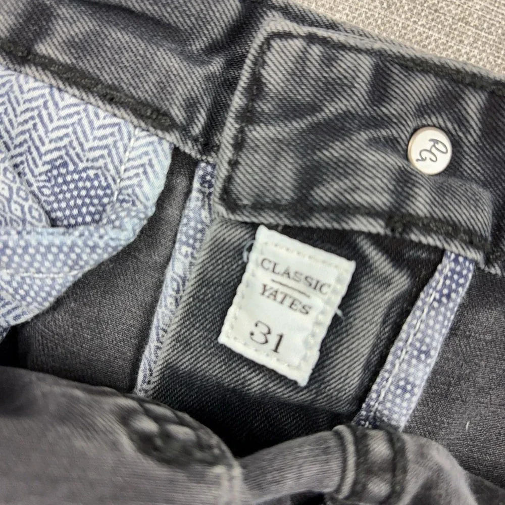 Robert Graham Classic Yates Jeans Mens 31x28 Gray Charcoal Wash Straight Denim